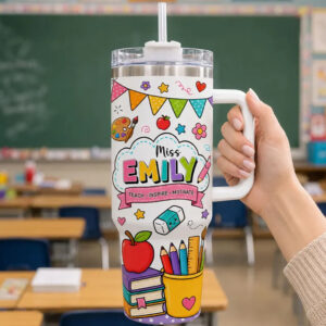 Custom Name Cute Classroom Teacher Tumbler Back To School