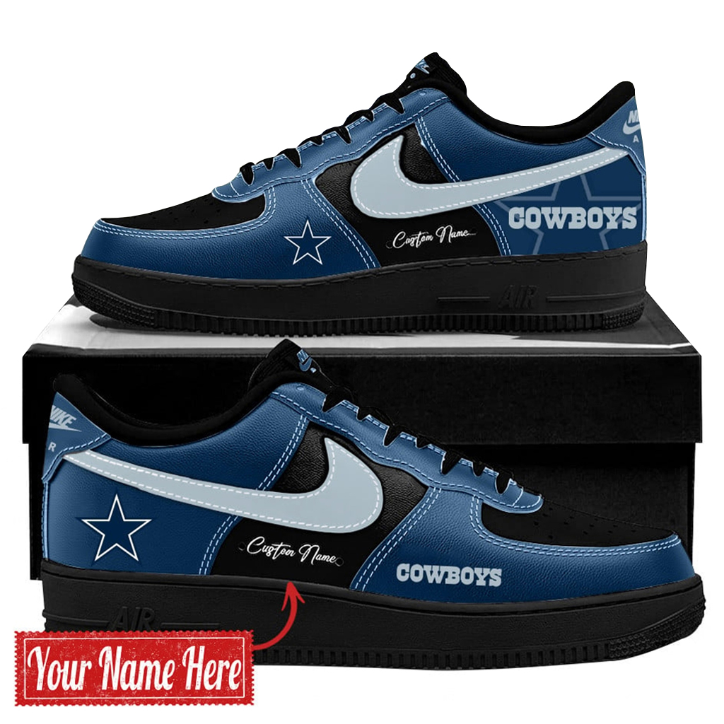 Custom Name Dallas Cowboys Bold Black And Navy 2026 Shoes Sneakers for Football Fans 1 Custom Name Dallas Cowboys Bold Black And Navy 2026 Shoes Sneakers for Football Fans