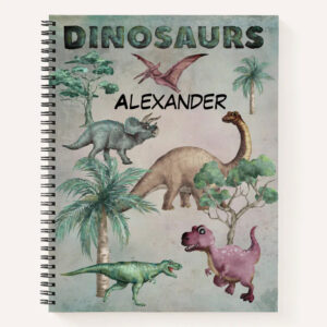 Custom Name Dino Dinosaur Notebook