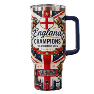 Custom Name England World Cup 2026 Tumbler