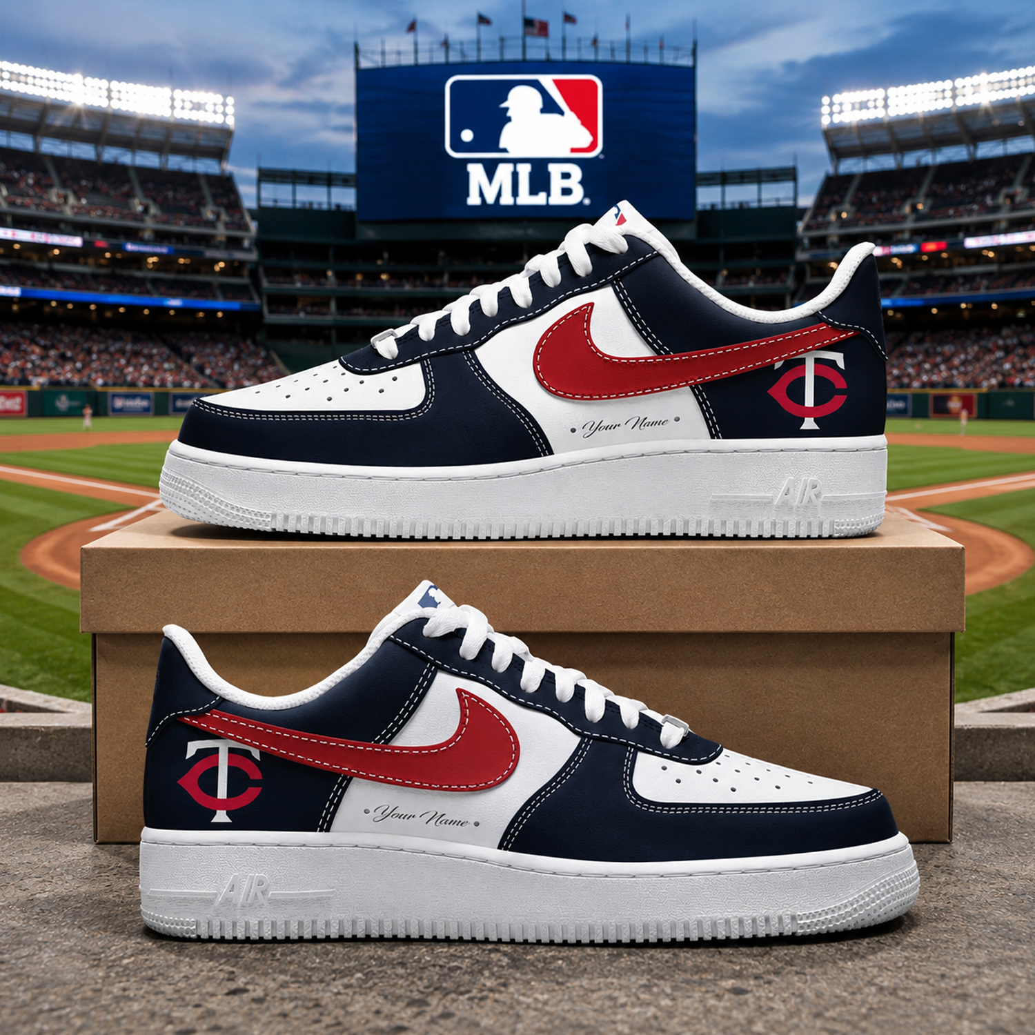 Custom Name Minnesota Twins 2026 Field of Dreams Stadium Shoes Sneakers for Baseball Fans 2 Custom Name Minnesota Twins 2026 Field of Dreams Stadium Shoes Sneakers for Baseball Fans - Image 2