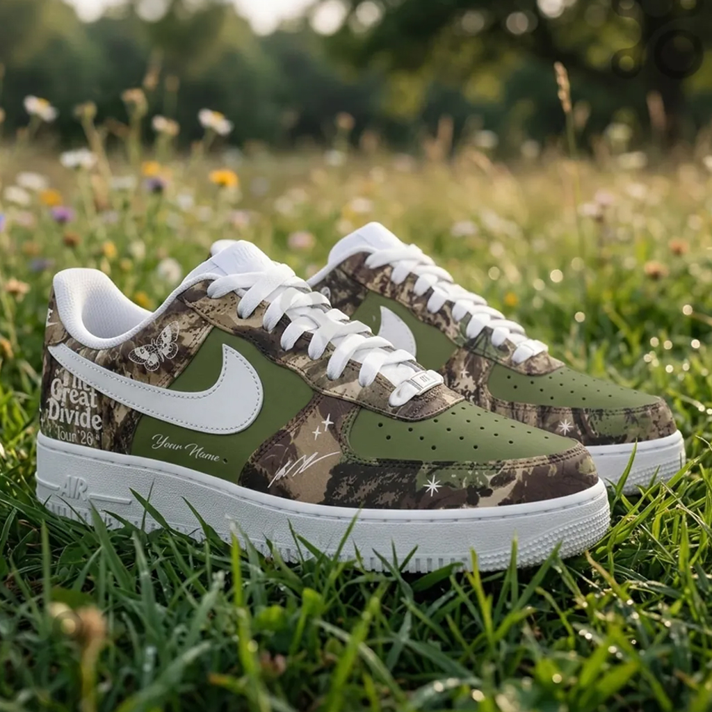 Custom Name Noah Kahan The Great Divide Camo Air Force 1 Shoes Sneakers for Music Fans 3 Custom Name Noah Kahan The Great Divide Camo Air Force 1 Shoes Sneakers for Music Fans - Image 3