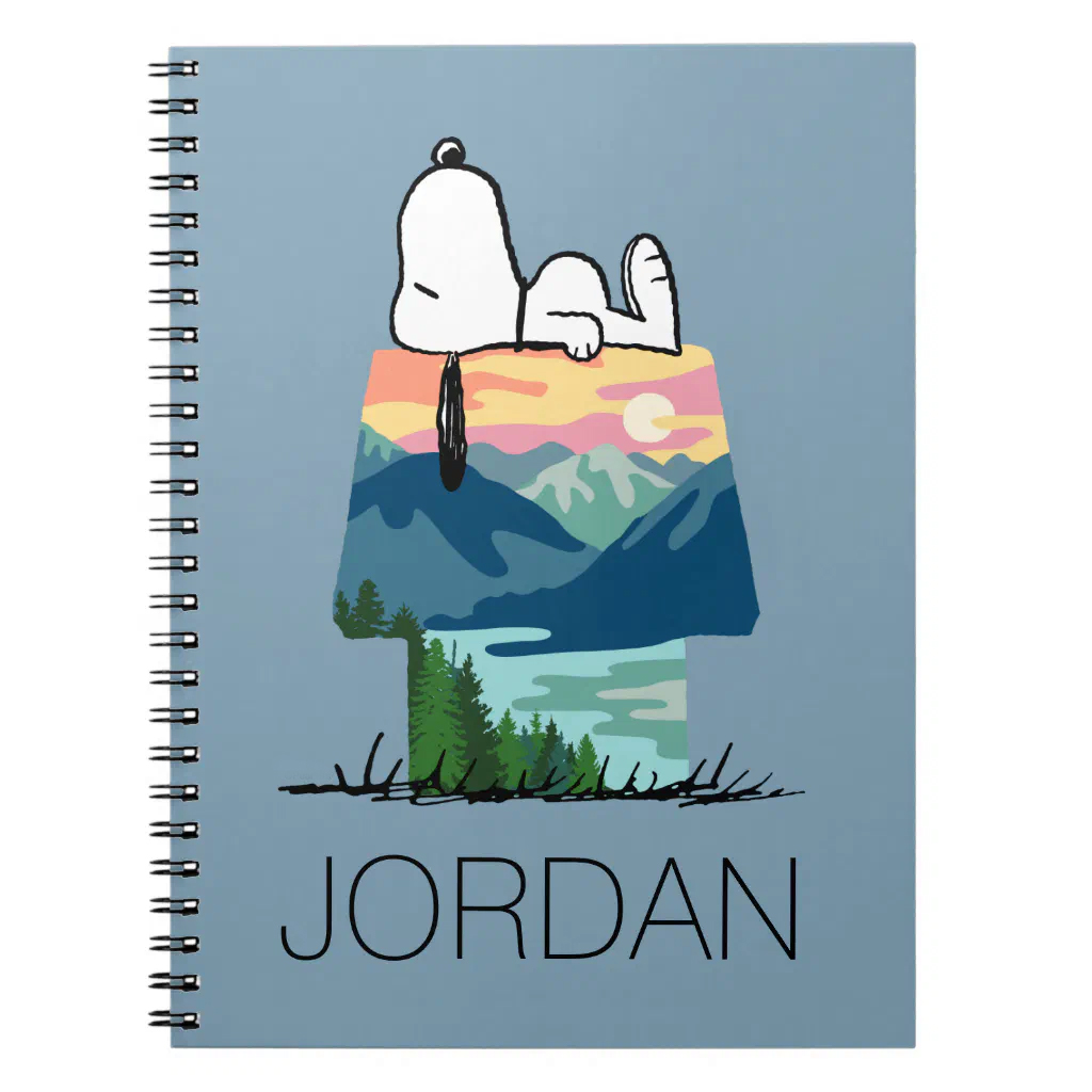 Custom Name Peanuts Snoopy Dog House Sunrise Notebook 1 Custom Name Peanuts Snoopy Dog House Sunrise Notebook