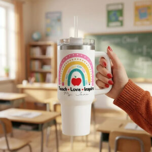 Custom Name Rainbow Educator Tumbler 40oz