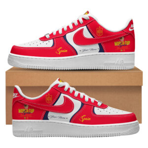 Custom Name Spain Football Team World Cup 2026 Champions Air Force 1 Shoes Sneakers For Soccer Fans