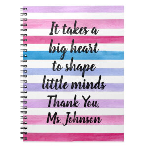 Custom Name Teacher Appreciation Quote Notebook