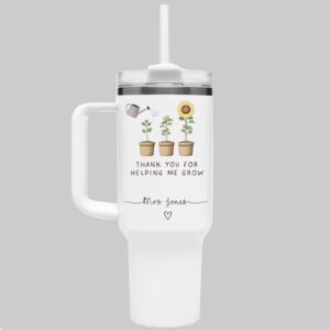 Custom Name Thank You For Helping Me Grow Tumbler For Back To School
