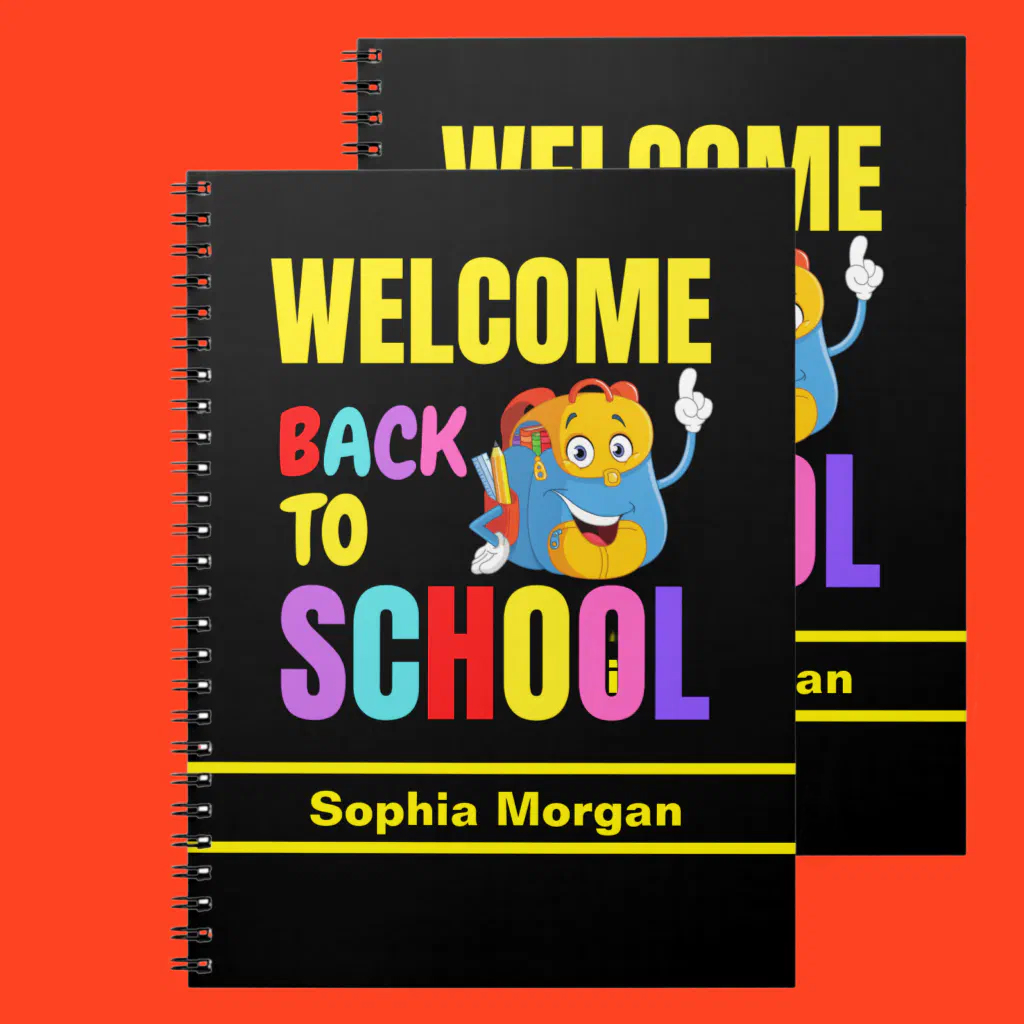 Custom Name Welcome Back to School Notebook 1 Custom Name Welcome Back to School Notebook