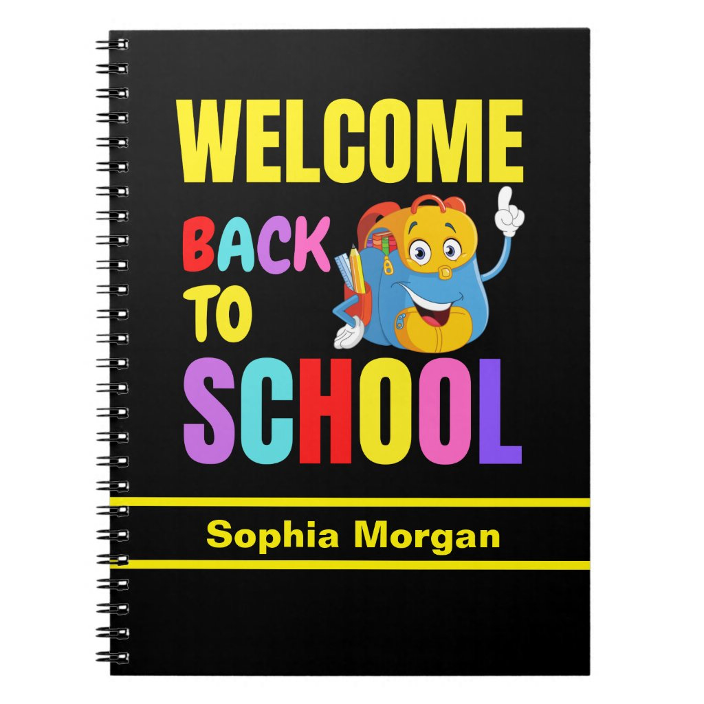 Custom Name Welcome Back to School Notebook 2 Custom Name Welcome Back to School Notebook