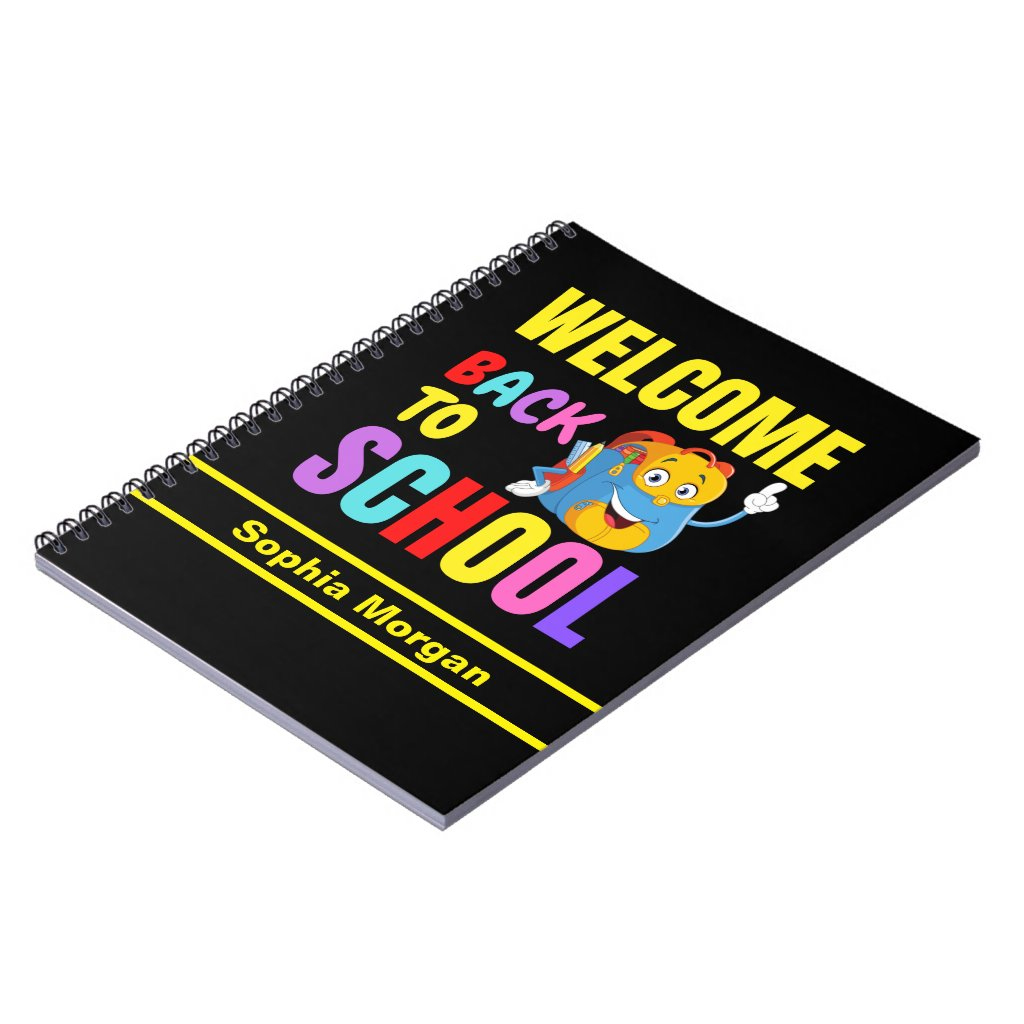 Custom Name Welcome Back to School Notebook 3 Custom Name Welcome Back to School Notebook