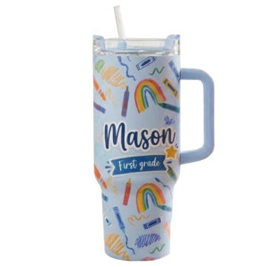 Custom Name and Grade Back To School 2026 Tumbler Style 1