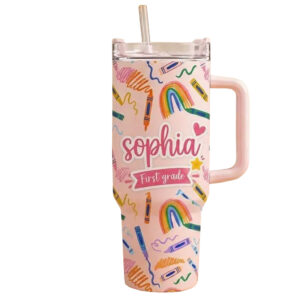 Custom Name and Grade Back To School 2026 Tumbler Style 2