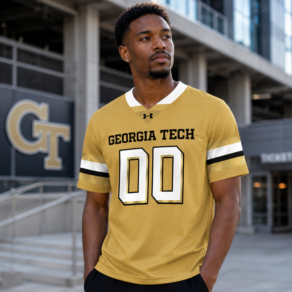 Custom Name and Number Georgia Tech Yellow Jackets New Season 2026 Celebrate Football Jersey for College Football Fans Version 2 2 Custom Name and Number Georgia Tech Yellow Jackets New Season 2026 Celebrate Football Jersey for College Football Fans Version 2 - Image 2