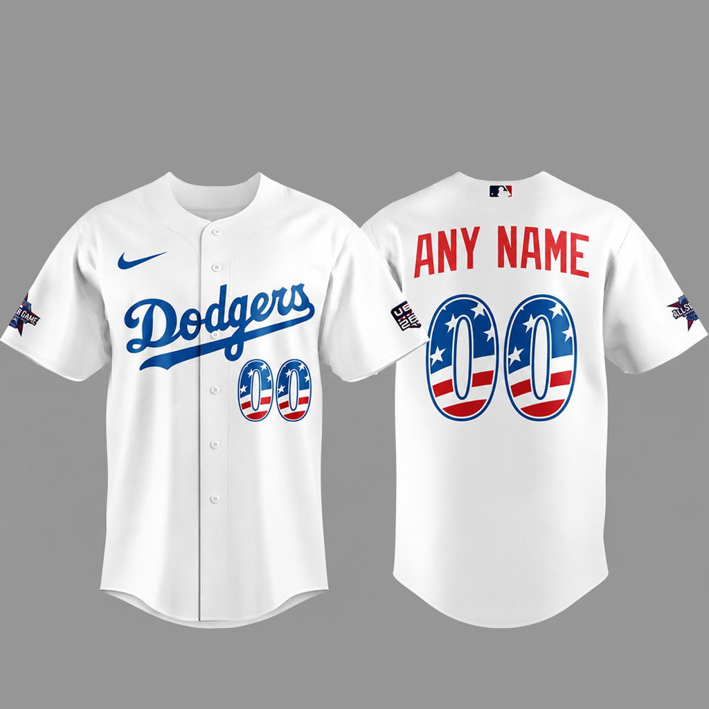 Custom Name and Number Los Angeles Dodgers All Stars x USA 250 Night 2026 Baseball Jersey for Baseball and Patriotic Fans 1 Custom Name and Number Los Angeles Dodgers All Stars x USA 250 Night 2026 Baseball Jersey for Baseball and Patriotic Fans