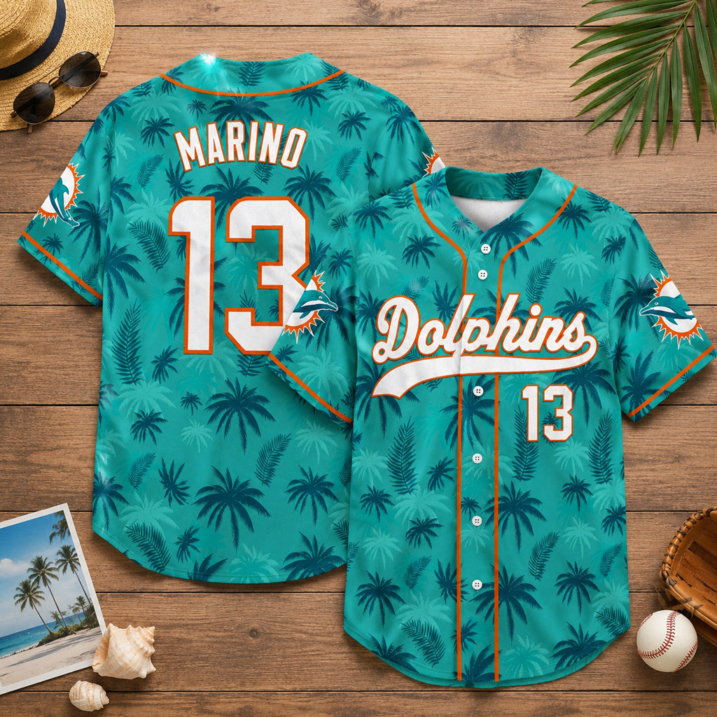 Custom Name and Number Miami Dolphins Miami Vice City 2026 Baseball Jersey for Football Fans - Image 2