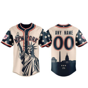 Custom Name and Number New York Yankees 2026 Independence Day America 250 Birthday Baseball Jersey for Baseball Fans