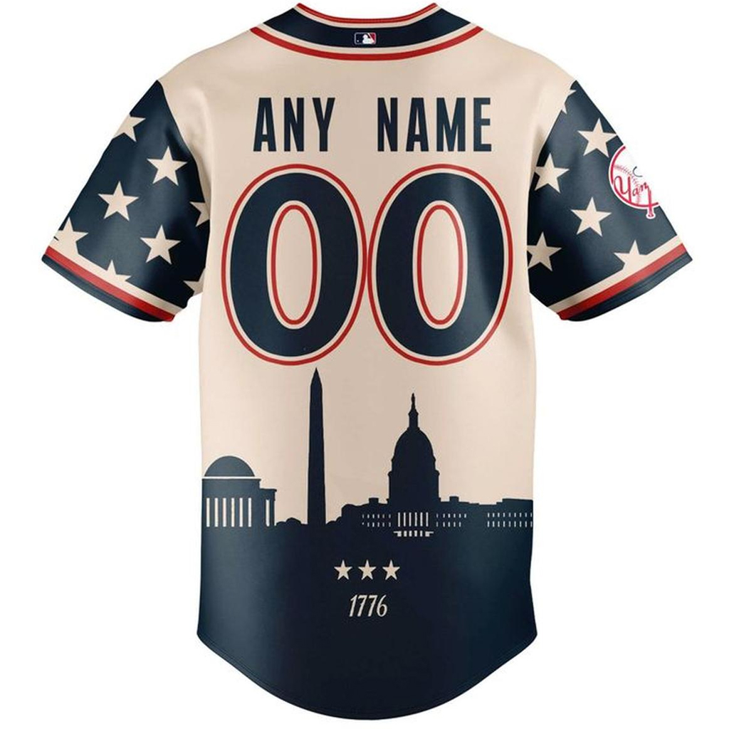 Custom Name and Number New York Yankees 2026 Independence Day America 250 Birthday Baseball Jersey for Baseball Fans 3 Custom Name and Number New York Yankees 2026 Independence Day America 250 Birthday Baseball Jersey for Baseball Fans - Image 3