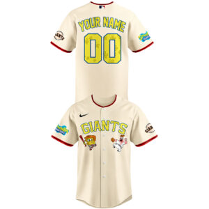 Custom Name and Number San Francisco Giants x SpongeBob SquarePants Night 2026 Baseball Jersey for Baseball and Animation Fans