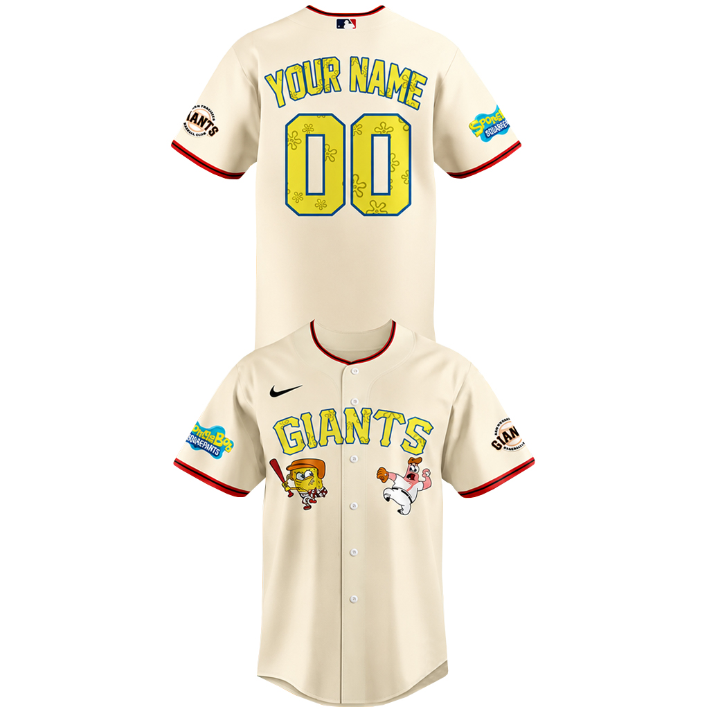 Custom Name and Number San Francisco Giants x SpongeBob SquarePants Night 2026 Baseball Jersey for Baseball and Animation Fans 1 Custom Name and Number San Francisco Giants x SpongeBob SquarePants Night 2026 Baseball Jersey for Baseball and Animation Fans