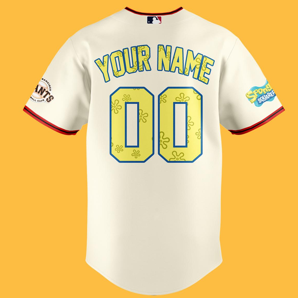 Custom Name and Number San Francisco Giants x SpongeBob SquarePants Night 2026 Baseball Jersey for Baseball and Animation Fans 3 Custom Name and Number San Francisco Giants x SpongeBob SquarePants Night 2026 Baseball Jersey for Baseball and Animation Fans - Image 3