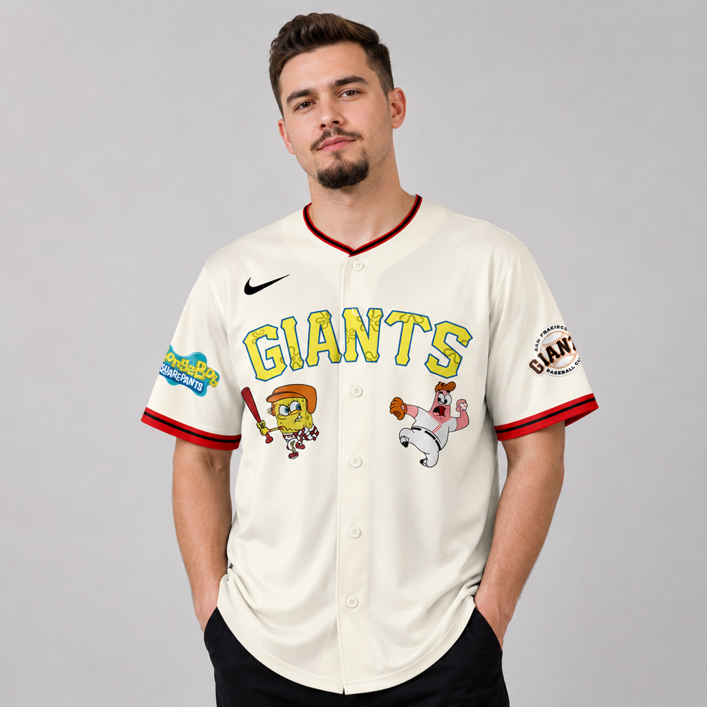Custom Name and Number San Francisco Giants x SpongeBob SquarePants Night 2026 Baseball Jersey for Baseball and Animation Fans 4 Custom Name and Number San Francisco Giants x SpongeBob SquarePants Night 2026 Baseball Jersey for Baseball and Animation Fans - Image 4