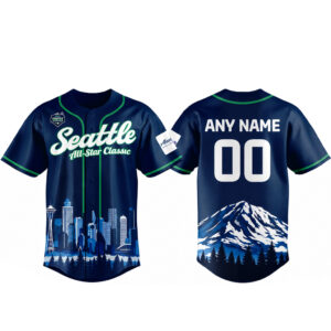 Custom Name and Number Seattle Seahawks x All Star Classic 2026 Navy Baseball Jersey for Football Fans