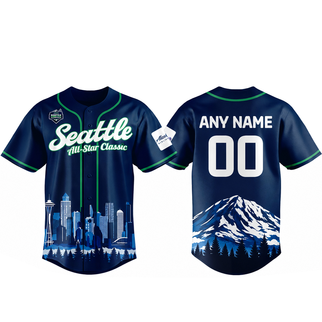 Custom Name and Number Seattle Seahawks x All Star Classic 2026 Navy Baseball Jersey for Football Fans 1 Custom Name and Number Seattle Seahawks x All Star Classic 2026 Navy Baseball Jersey for Football Fans