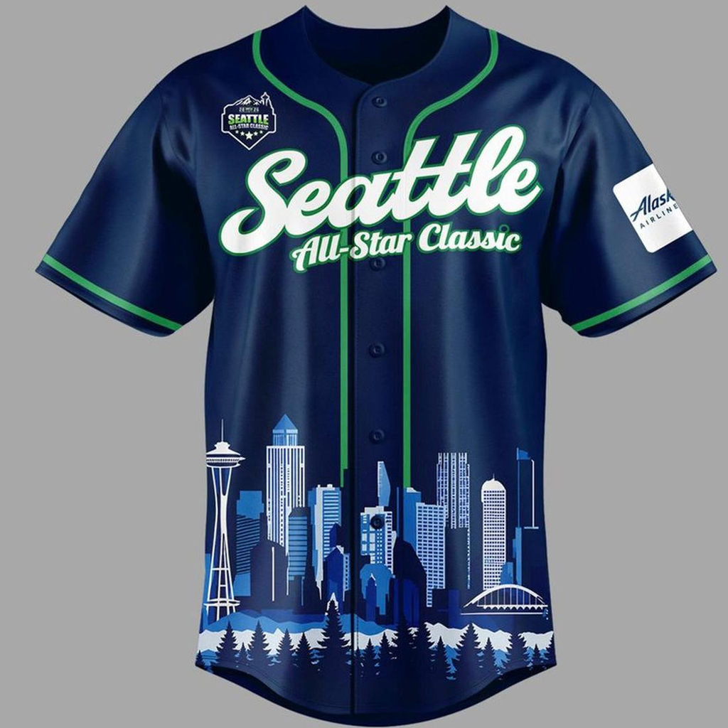 Custom Name and Number Seattle Seahawks x All Star Classic 2026 Navy Baseball Jersey for Football Fans 3 Custom Name and Number Seattle Seahawks x All Star Classic 2026 Navy Baseball Jersey for Football Fans - Image 3