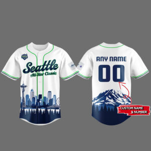 Custom Name and Number Seattle Seahawks x All Star Classic 2026 White Baseball Jersey for Football Fans