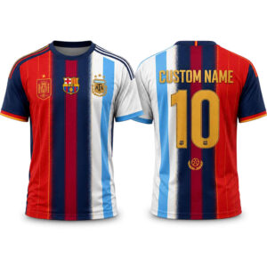 Custom Name and Number Spain x FC Barcelona x Argentina Mashup Concept Final Match World Cup 2026 Soccer Jersey for Soccer Fans