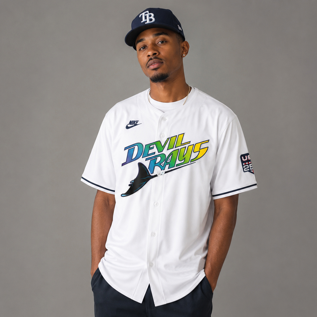 Custom Name and Number Tampa Bay Rays 2026 Devil Rays USA 250th Baseball Jersey for Baseball Fans 2 Custom Name and Number Tampa Bay Rays 2026 Devil Rays USA 250th Baseball Jersey for Baseball Fans - Image 2