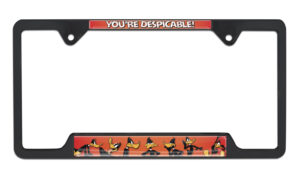 Daffy Duck "You're Despicable" Open Black 2026 License Plate Frame
