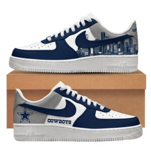Dallas Cowboys Navy Blue City Skyline Air Force 1 Shoes Sneakers