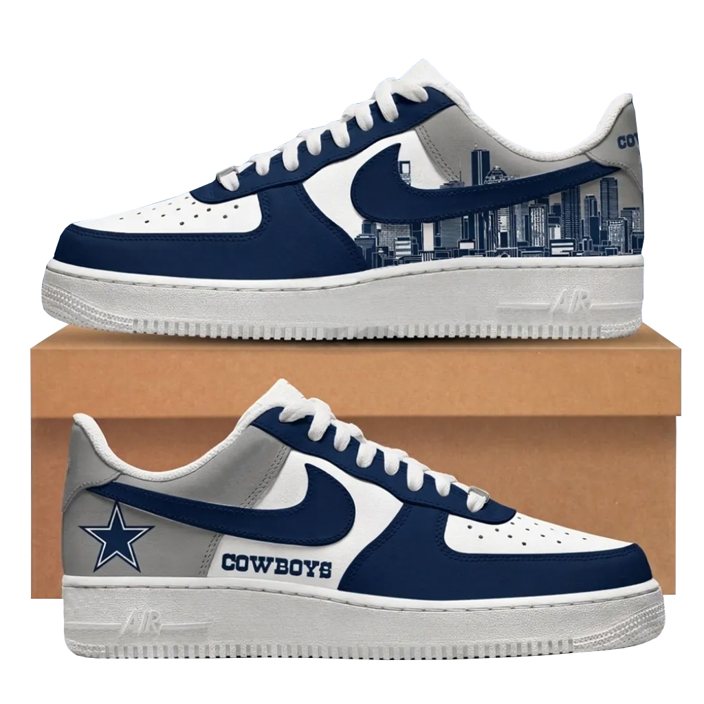 Dallas Cowboys Navy Blue City Skyline Air Force 1 Shoes Sneakers 1 Dallas Cowboys Navy Blue City Skyline Air Force 1 Shoes Sneakers