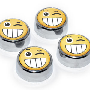 Emoji Wink 2026 License Plate Frame Screw Caps