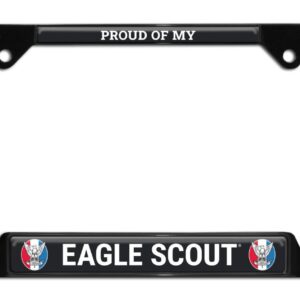 Proud Eagle Scout Black Open 2026 License Plate Frame