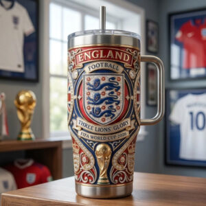 England Global Soccer Event 2026 Three Lions Glory Qualification Tumbler