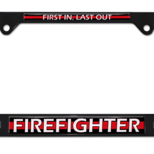 Firefighter Black 2026 License Plate Frame