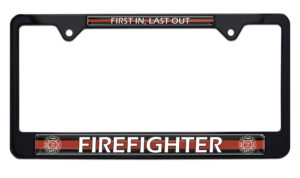 Firefighter Black 2026 License Plate Frame