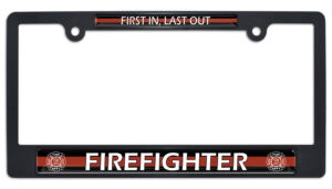 Firefighter Black 2026 License Plate Frame