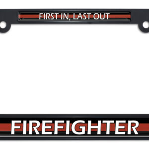 Firefighter Black 2026 License Plate Frame