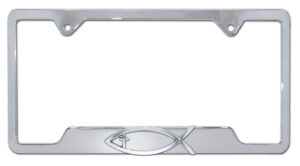Christian Fish Cross Open 2026 License Plate Frame