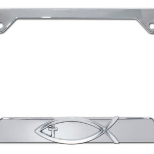 Christian Fish Cross Open 2026 License Plate Frame