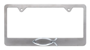 Christian Fish Brushed 2026 License Plate Frame