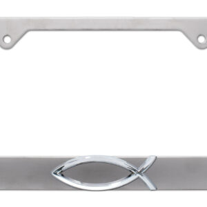 Christian Fish Brushed 2026 License Plate Frame