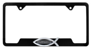 Christian Fish Philippians 4:13 Black Open 2026 License Plate Frame