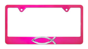 Christian Fish Pink 2026 License Plate Frame