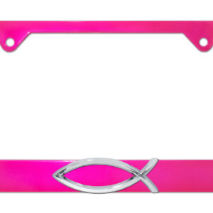 Christian Fish Pink 2026 License Plate Frame