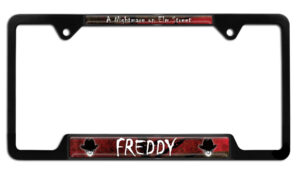 Freddy Krueger Nightmare on Elm Street Movie Black Open Corners 2026 License Plate Frame