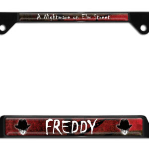 Freddy Krueger Nightmare on Elm Street Movie Black Open Corners 2026 License Plate Frame